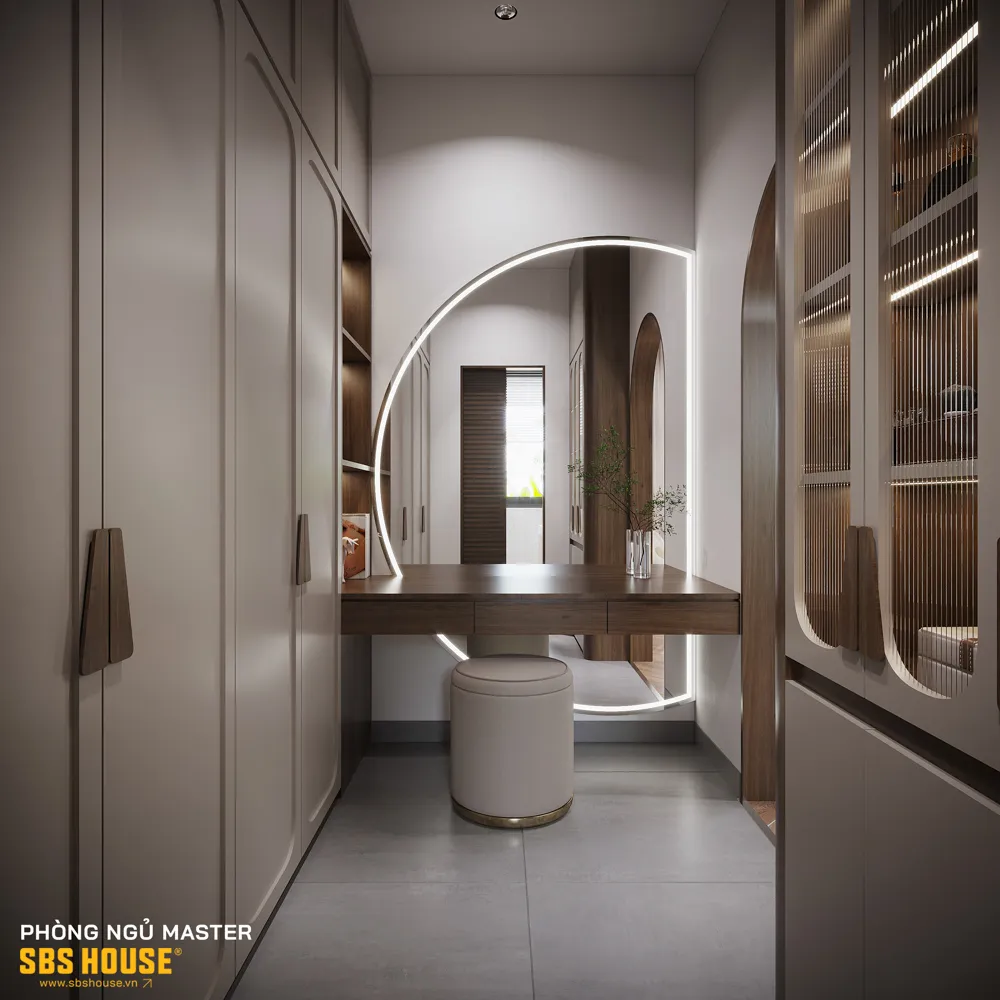 Mẫu thiết kế phòng ngủ đẹp cho nữ có phòng thay đồ