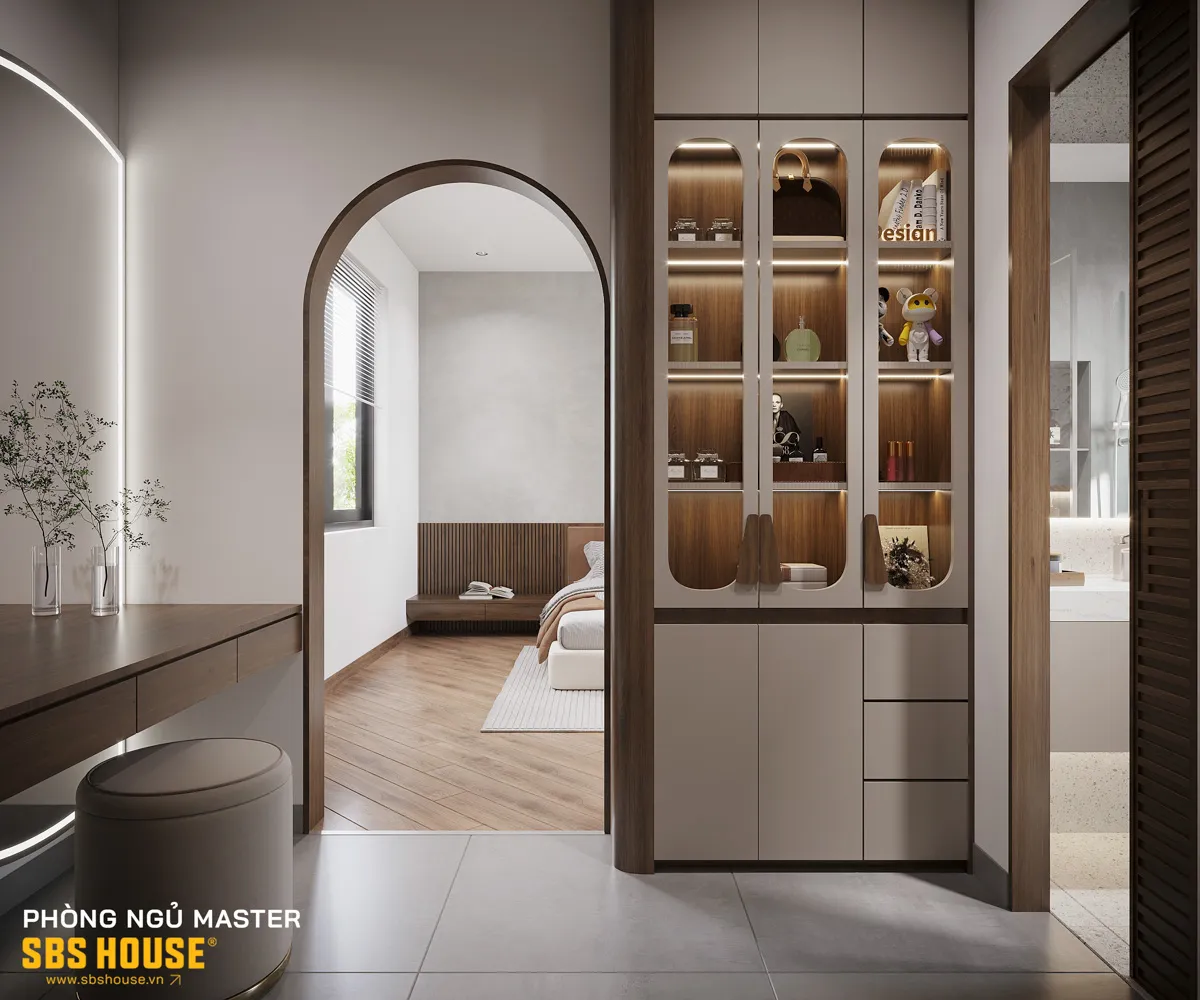 Mẫu thiết kế phòng ngủ đẹp cho nữ có phòng thay đồ