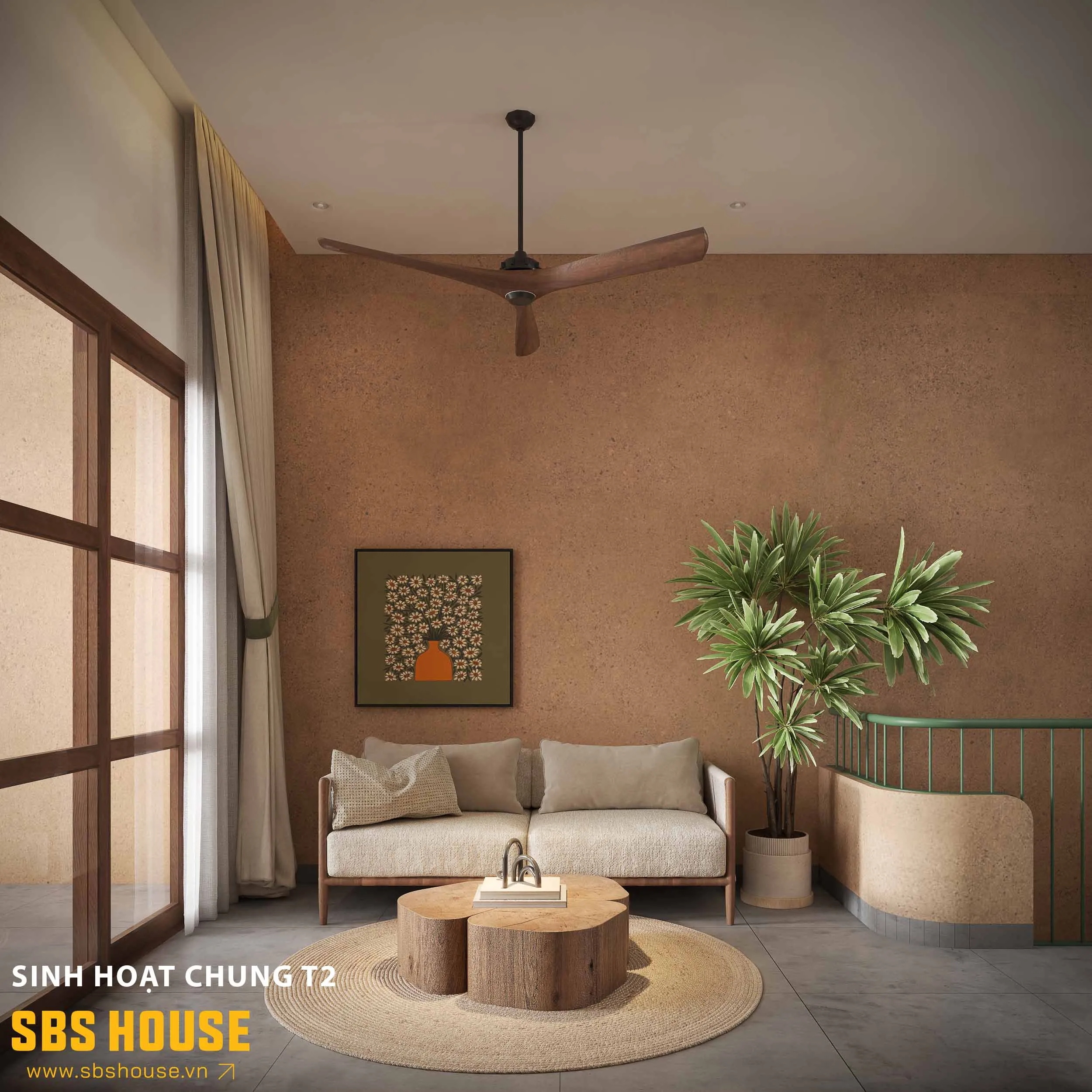 Trong nhà ưu tiên cho không gian sinh hoạt chung, là những khoảng không gian để ngồi thư giãn, trà chiều, ăn uống và gắn kết cả gia đình. 