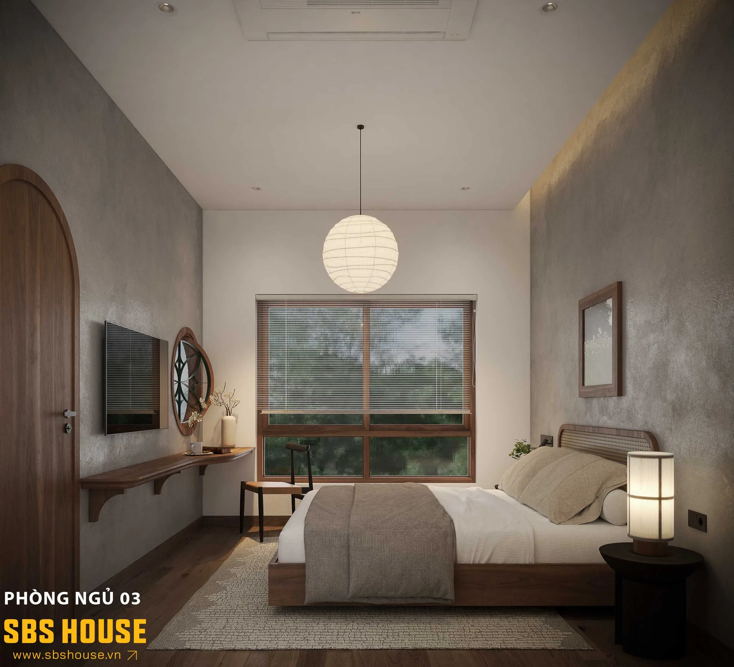 Các phòng ngủ không quá ưu tiên về diện tích nhưng vẫn đủ thoải mái và thông thoáng, mang đến cảm giác riêng tư, thư giãn cho các thành viên.