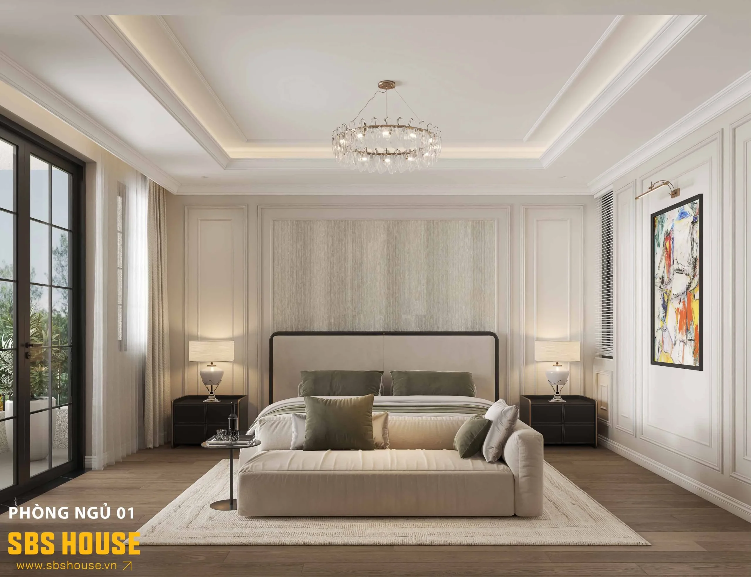 Phòng ngủ được thiết kế dựa trên vóc dáng và thói quen của từng thành viên – từ chiều cao mặt bàn, kích thước giường đến vị trí ánh sáng.