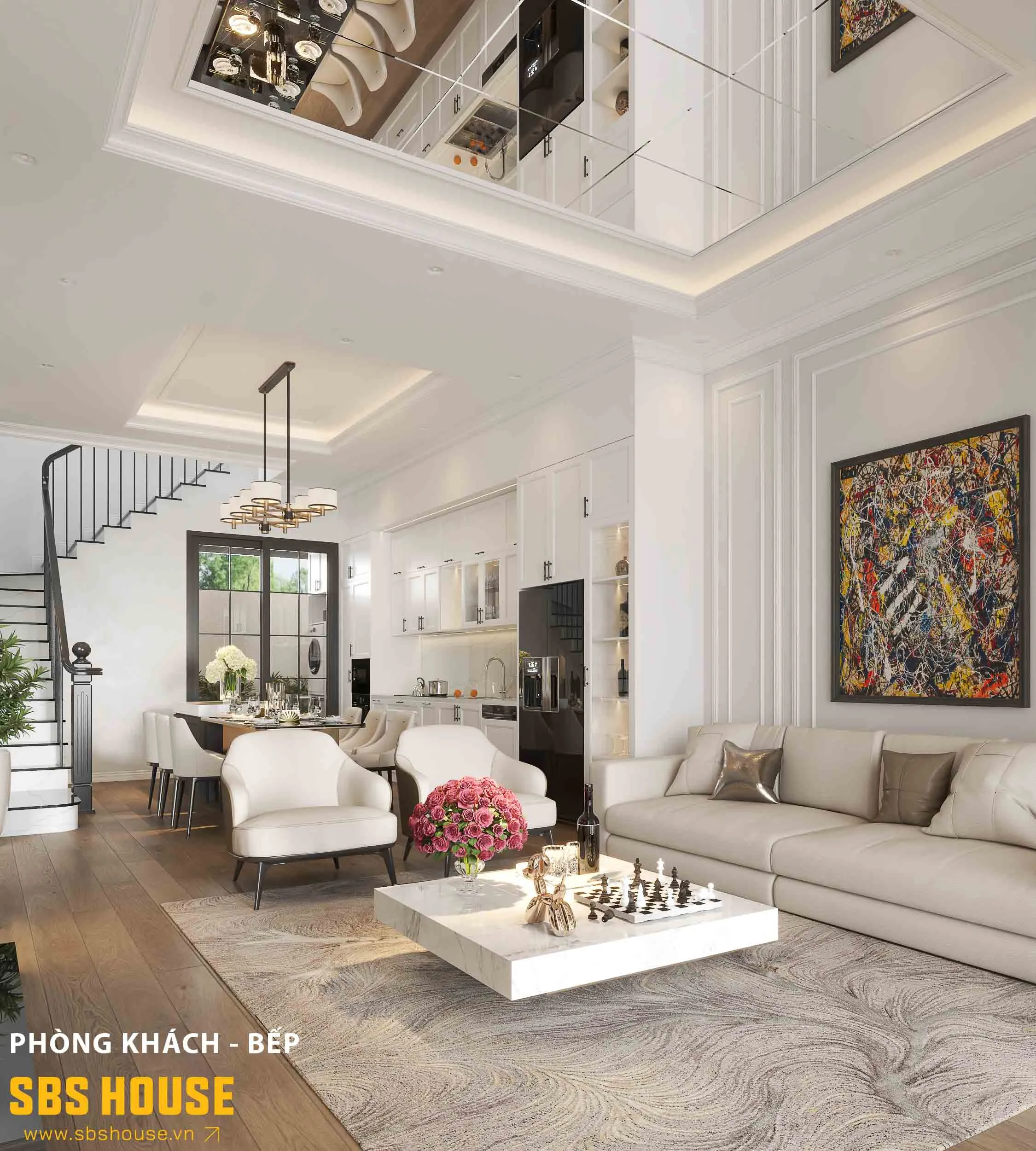 Những chi tiết nội thất được chọn lọc kỹ lưỡng, kết hợp sự mềm mại của Tân cổ điển với sự tinh gọn của phong cách hiện đại