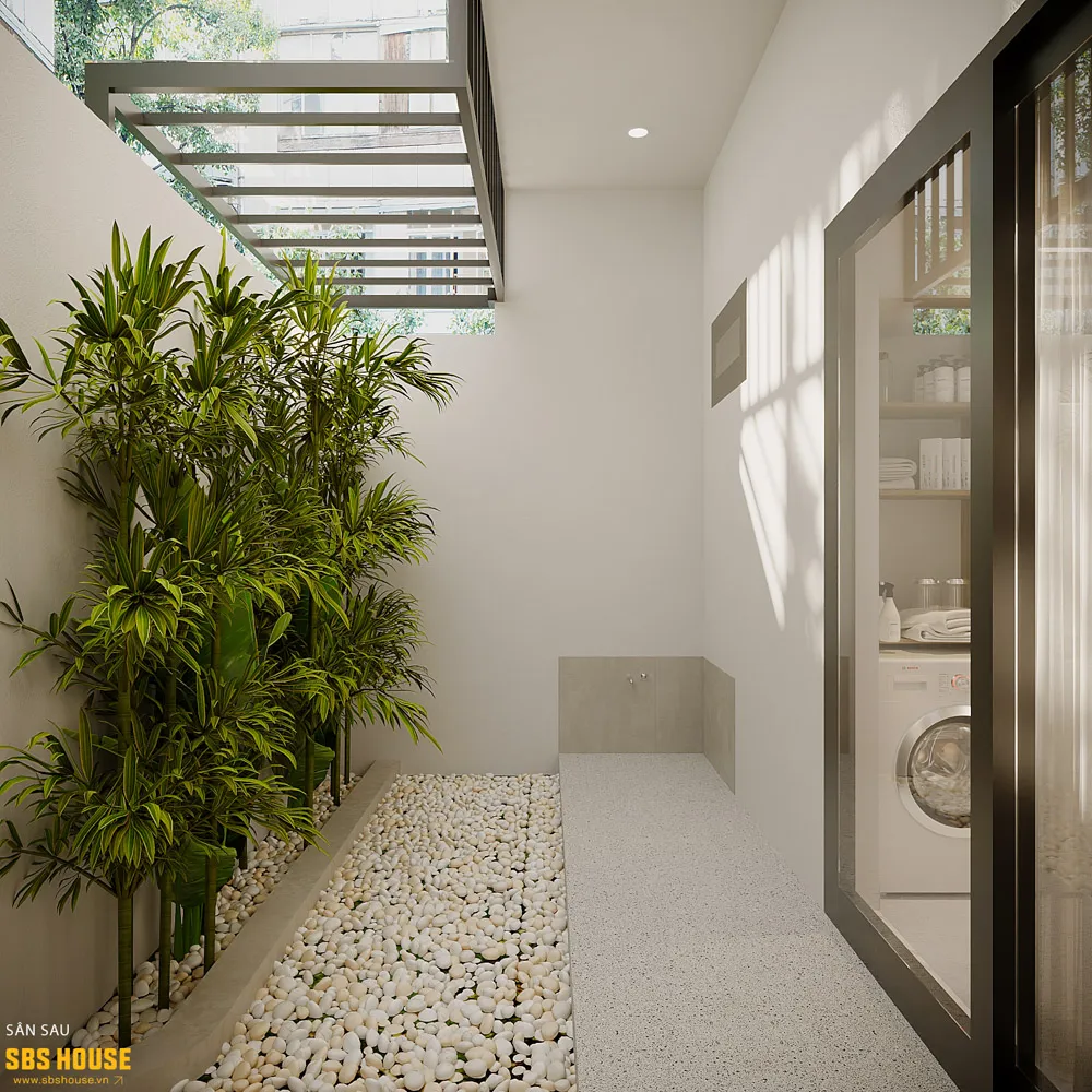 Ánh sáng tự nhiên len vào không gian, tạo nhịp điệu sống dịu dàng cho gia đình.