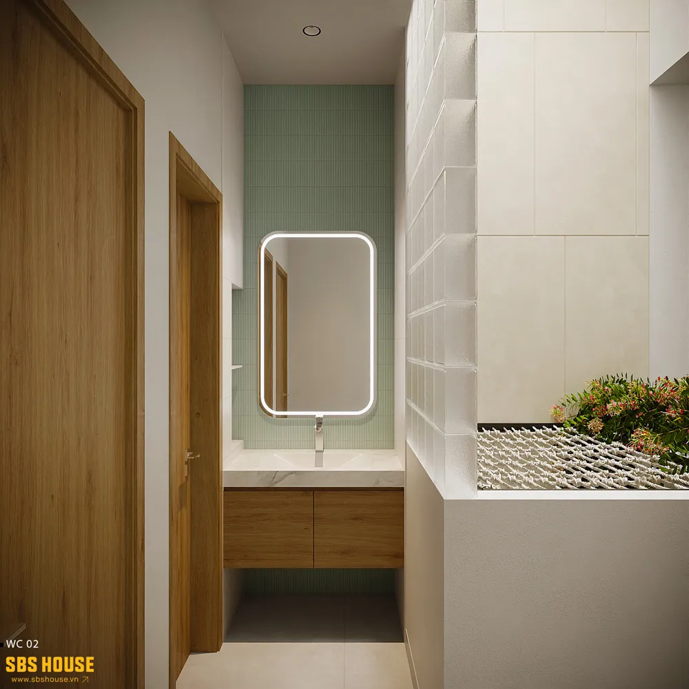 Mảng xanh được bố trí vừa đủ, tạo nên bầu không khí trong lành và dễ chịu cho cả gia đình.