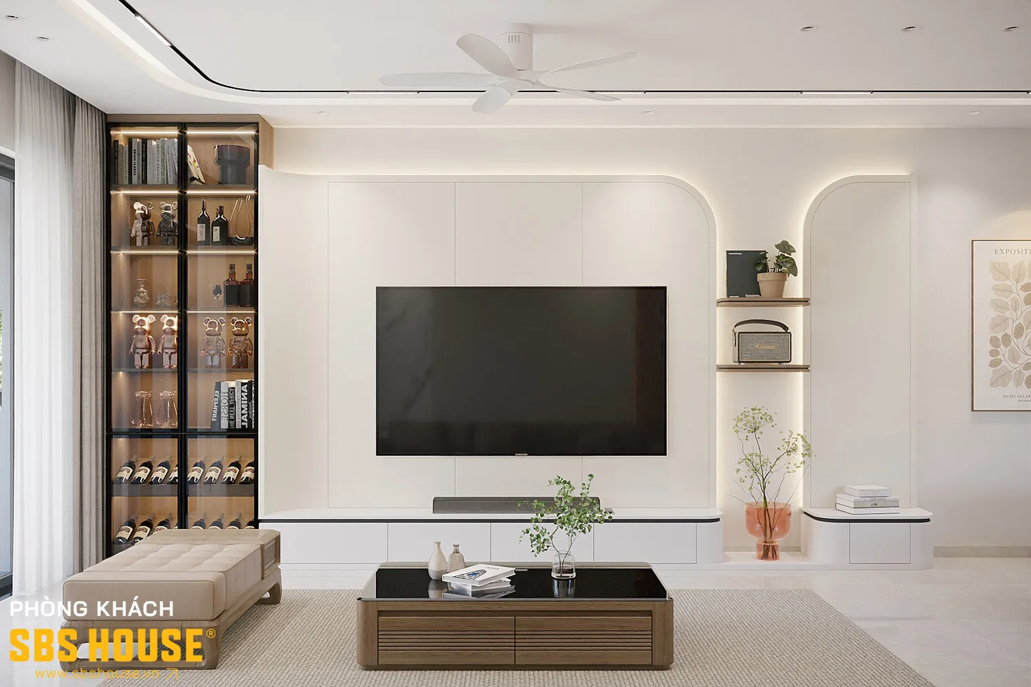 mẫu tủ rượu trang trí phòng khách 