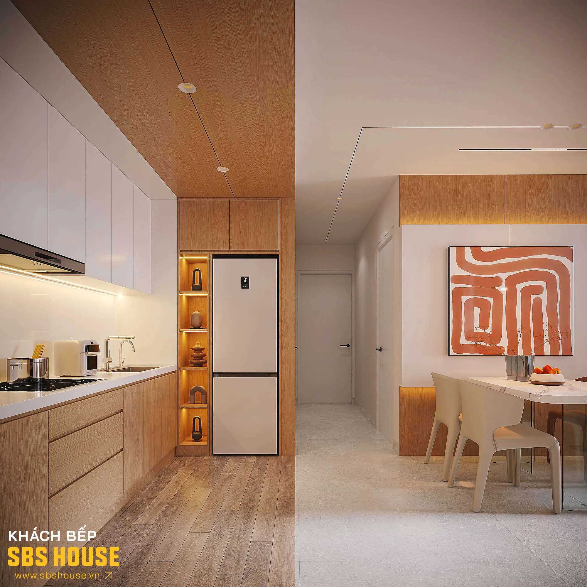 Đường nét nội thất gọn gàng, mạch lạc trong căn hộ Risemount Apartment