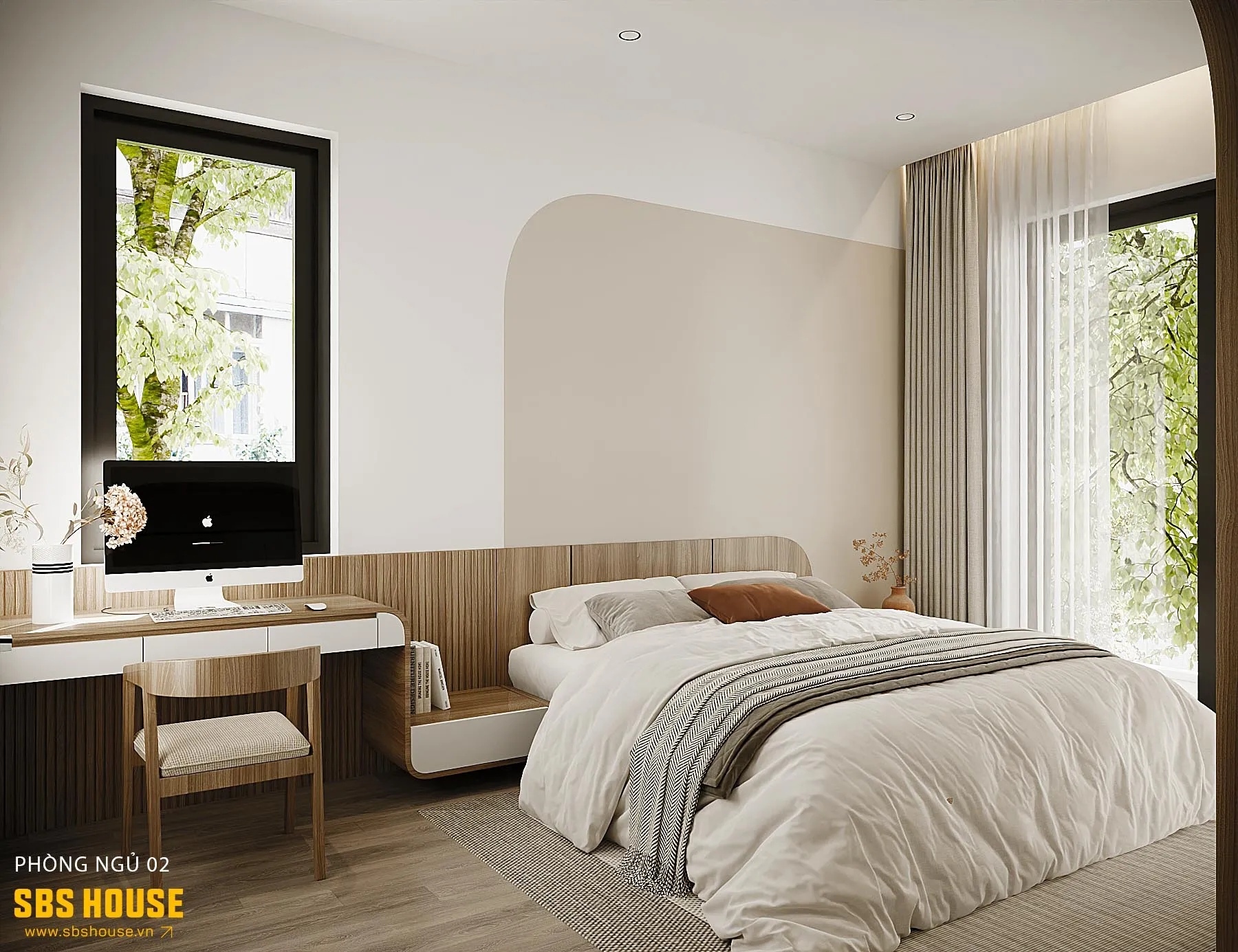 Đường bo cong mềm mại được đan xen khéo léo, mang lại sự tinh tế trong từng chi tiết.