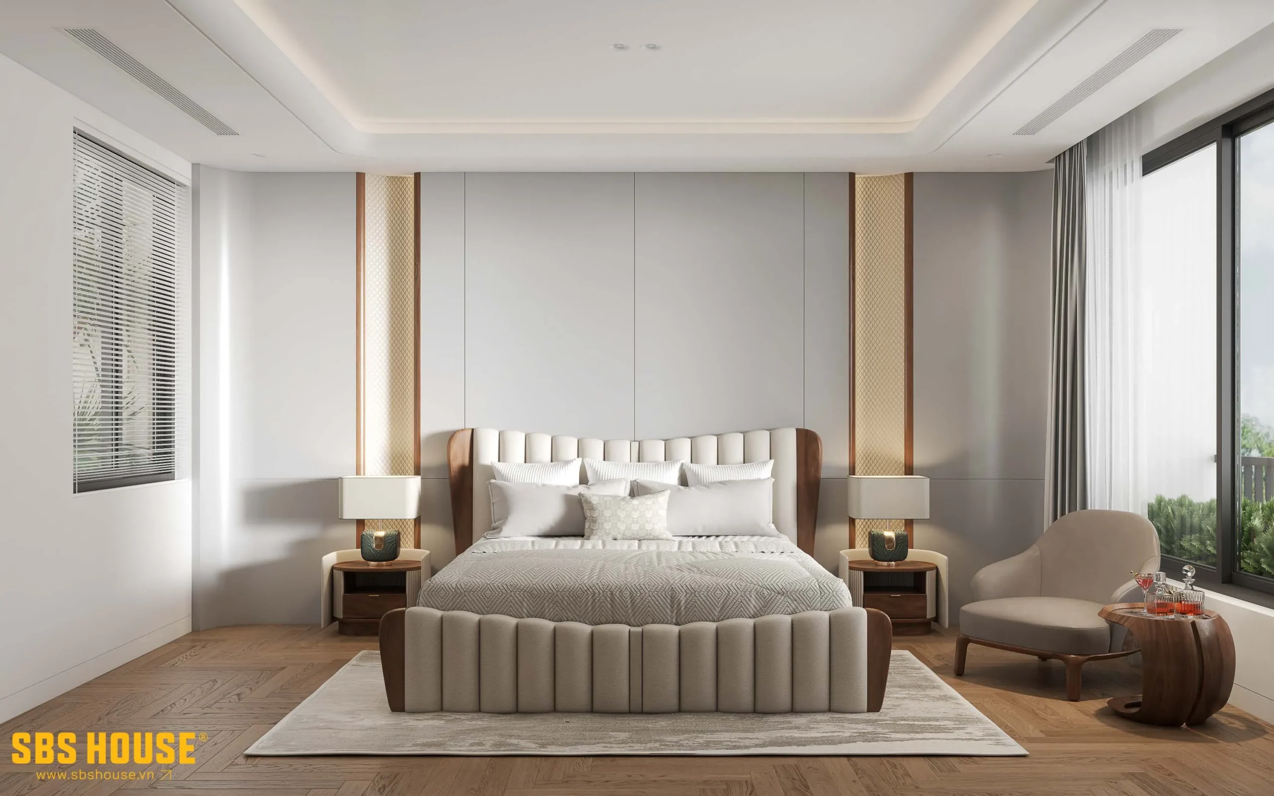 Tông màu sáng mang đến cho không gian phòng ngủ cảm giác nhẹ nhàng, thư giãn.